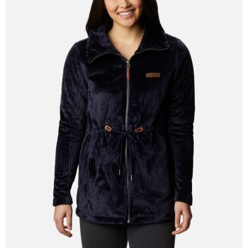 Columbia Fire Side Long Full Zip Sherpa Fleece, Chamarras Azul Marino Rayas Para Mujer | 354192-LDK